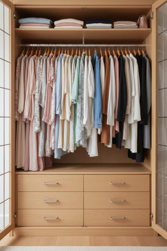 Een opgeruimde kledingkast